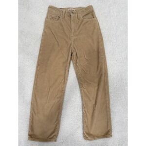 Levi Corduroy Pants Size 27 Tan Wide Leg High Rise Cotton Casual Retro Chic